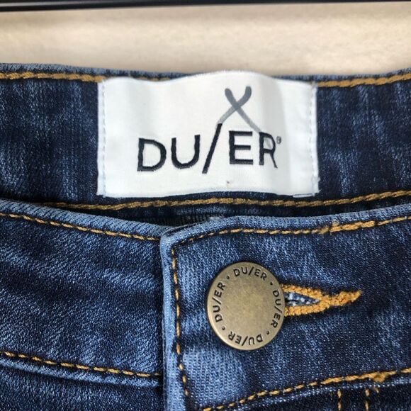 DU/ER Women's Four Way Flex High Rise Skinny Jeans Dark Wash Size 29x28 - Picture 3 of 8